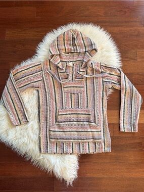 BAJA HOODIE / PULLOVER / ANORAK/Jacket rainbow colours boho hippie style